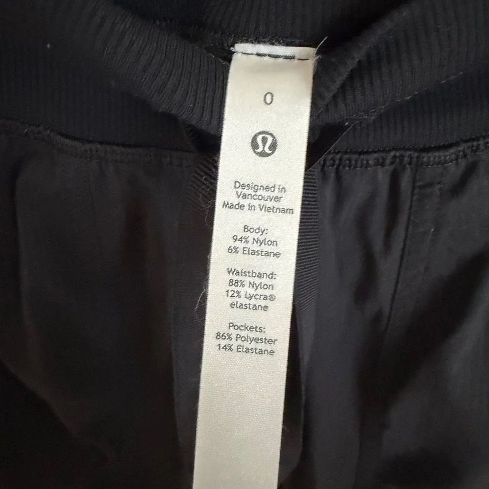 Lululemon Dance Studio Jogger Pants Black Sz 0 Ribbed Waist‎ 27